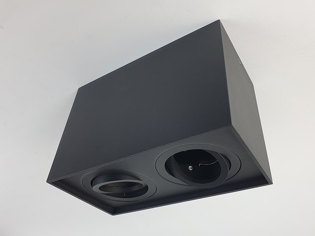 2 x gu10 opbouwspot armatuur dual fittingen zwart kantelbaar - afbeelding 3 van  7