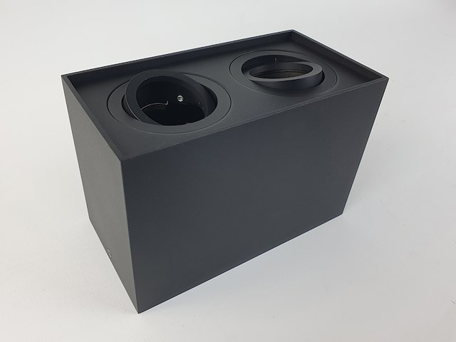 2 x gu10 opbouwspot armatuur dual fittingen zwart kantelbaar - afbeelding 4 van  7