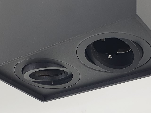 2 x gu10 opbouwspot armatuur dual fittingen zwart kantelbaar - afbeelding 5 van  7