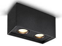 2 x gu10 opbouwspot armatuur dual fittingen zwart kantelbaar - afbeelding 1 van  7