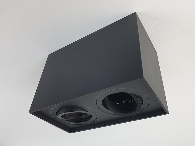 2 x gu10 opbouwspot armatuur dual fittingen zwart kantelbaar - afbeelding 3 van  7