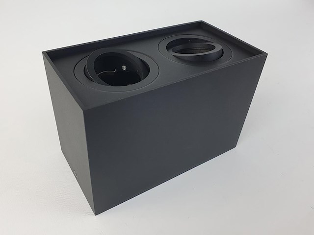 2 x gu10 opbouwspot armatuur dual fittingen zwart kantelbaar - afbeelding 4 van  7