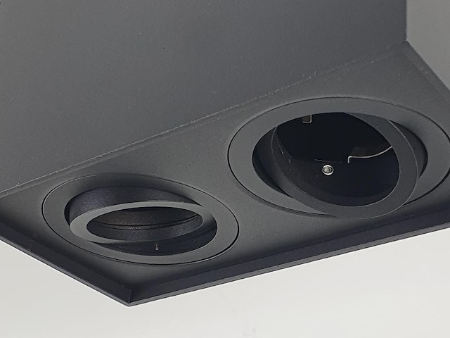 2 x gu10 opbouwspot armatuur dual fittingen zwart kantelbaar - afbeelding 5 van  7