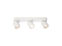 2 x gu10 opbouwspot armatuur triple cilinder zand wit draaibaar - afbeelding 1 van  8