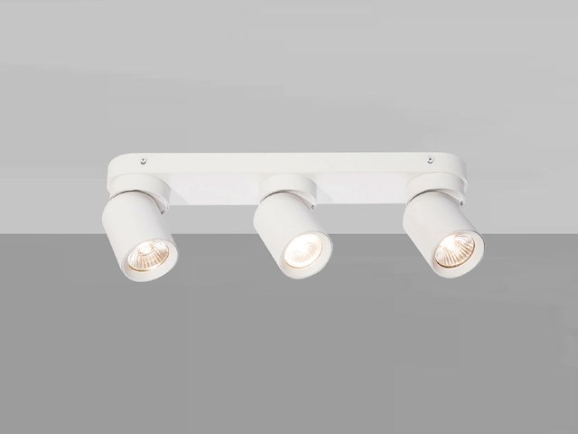 2 x gu10 opbouwspot armatuur triple cilinder zand wit draaibaar - afbeelding 6 van  8