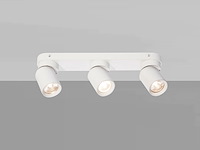 2 x gu10 opbouwspot armatuur triple cilinder zand wit draaibaar - afbeelding 6 van  8
