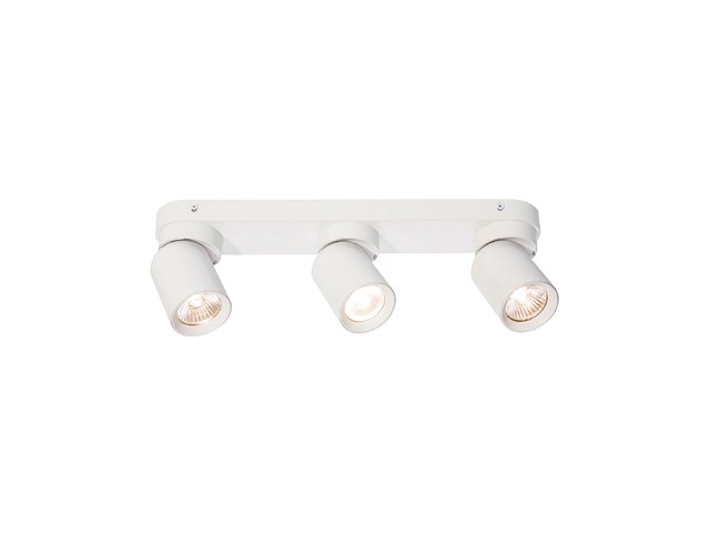 2 x gu10 opbouwspot armatuur triple cilinder zand wit draaibaar - afbeelding 1 van  8