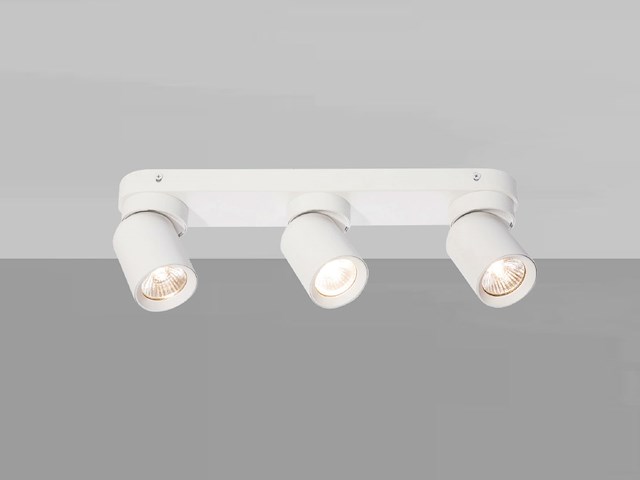 2 x gu10 opbouwspot armatuur triple cilinder zand wit draaibaar - afbeelding 6 van  8
