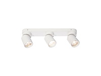 2 x gu10 opbouwspot armatuur triple cilinder zand wit draaibaar - afbeelding 1 van  8