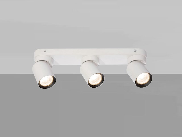 2 x gu10 opbouwspot armatuur triple cilinder zand wit en zwart draaibaar - afbeelding 4 van  6