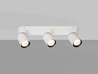 2 x gu10 opbouwspot armatuur triple cilinder zand wit en zwart draaibaar - afbeelding 4 van  6