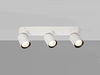 2 x gu10 opbouwspot armatuur triple cilinder zand wit en zwart draaibaar - afbeelding 4 van  6