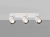 2 x gu10 opbouwspot armatuur triple cilinder zand wit en zwart draaibaar - afbeelding 4 van  6