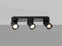2 x gu10 opbouwspot armatuur triple cilinder zand zwart draaibaar - afbeelding 5 van  7