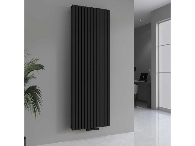 2 x h1800xb500 dubbele design radiator vero mat zwart - afbeelding 1 van  5