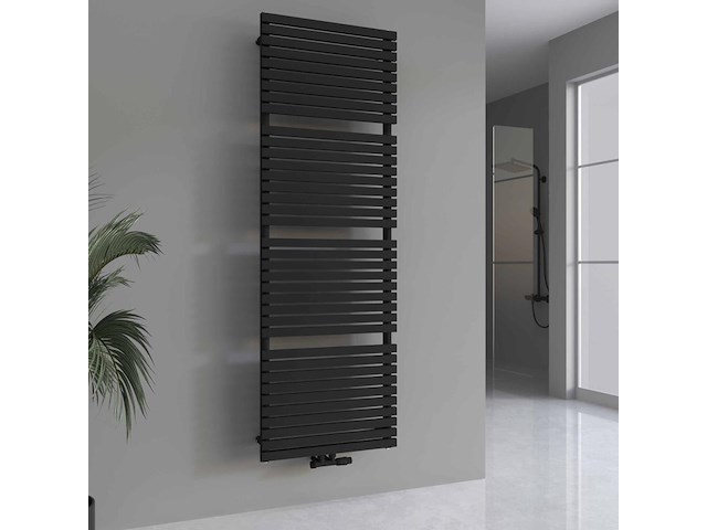 2 x h1800xb600 mat zwart handdoekradiator verezzo - afbeelding 1 van  3