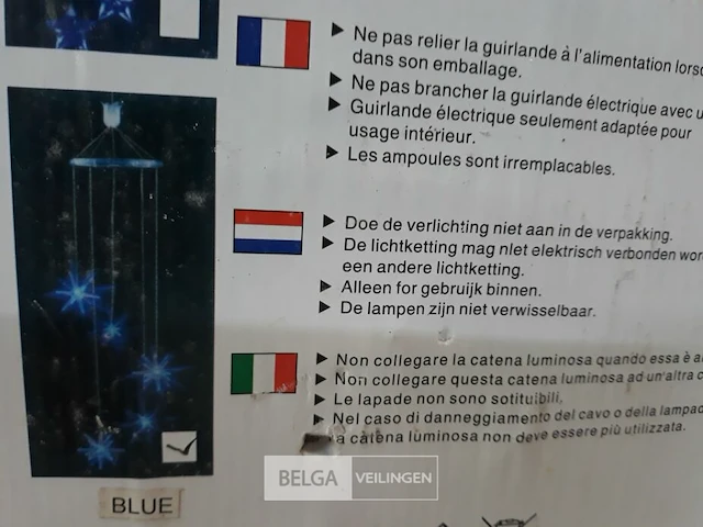 2 x hangende blauwe led steren - afbeelding 3 van  3