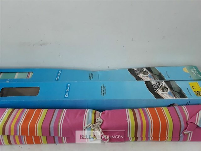2 x hangmat 200x95 cm met katoenen doek - afbeelding 3 van  3
