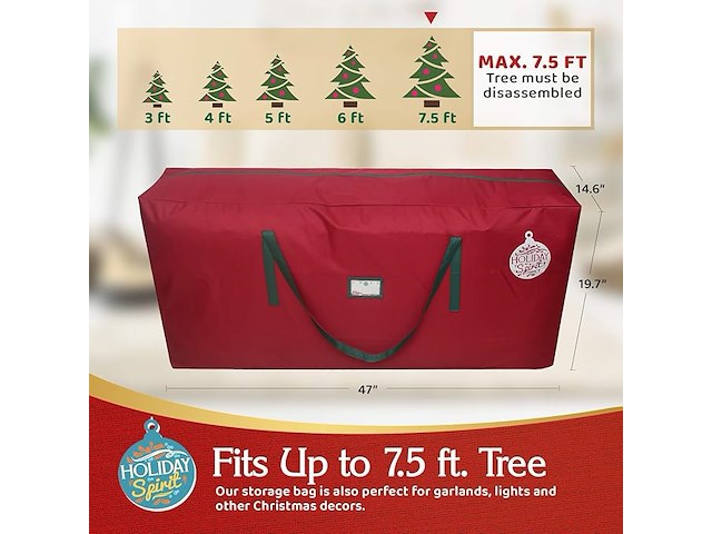 2 x holiday spirit christmas tree opbergtas (rood) - afbeelding 2 van  4