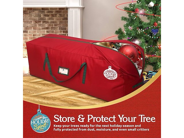 2 x holiday spirit christmas tree opbergtas (rood) - afbeelding 3 van  4