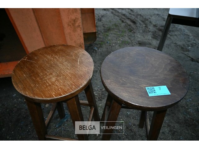 2 x houten barkruk - afbeelding 2 van  4