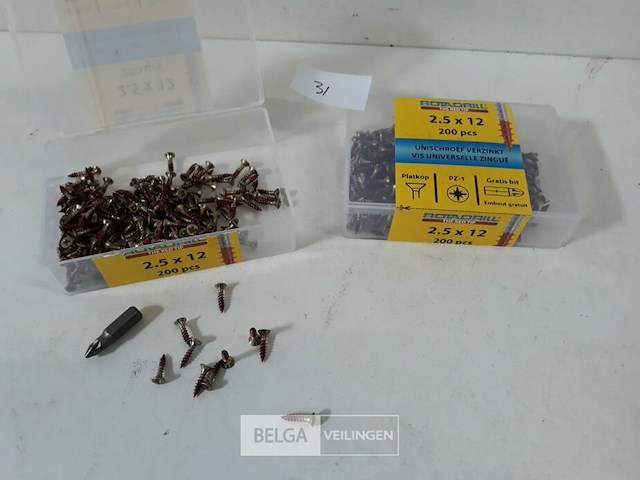 2 x houtschroeven 2,5x12mm 200 stuks - afbeelding 1 van  3