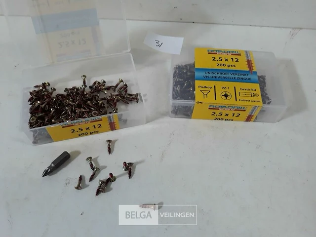 2 x houtschroeven 2,5x12mm 200 stuks - afbeelding 2 van  3