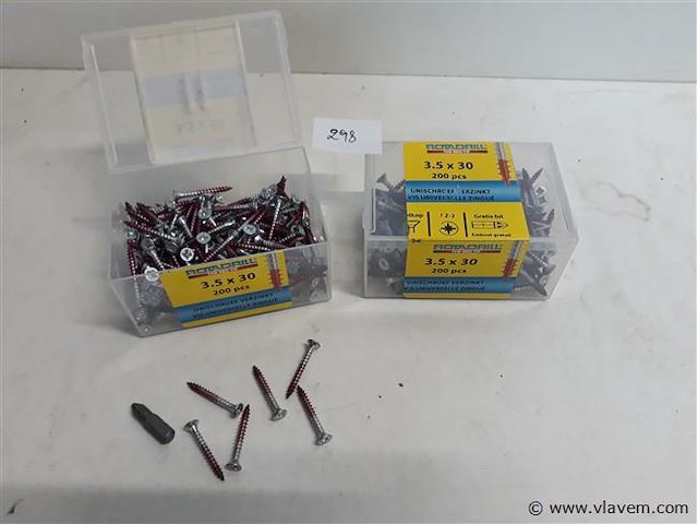 2 x houtschroeven 3,5x30mm 200 stuks - afbeelding 1 van  2