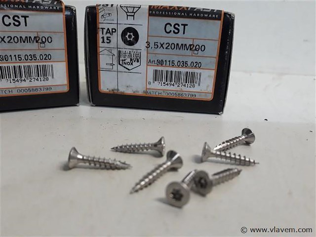 2 x houtschroeven inox 3,5x20mm 200 stuks - afbeelding 2 van  2