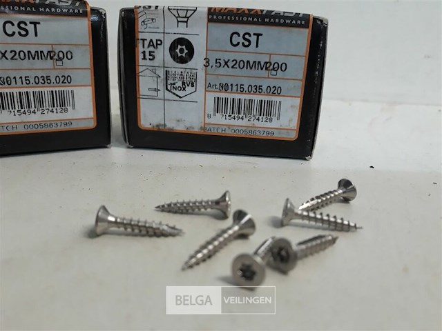 2 x houtschroeven inox 3,5x20mm 200 stuks - afbeelding 3 van  3