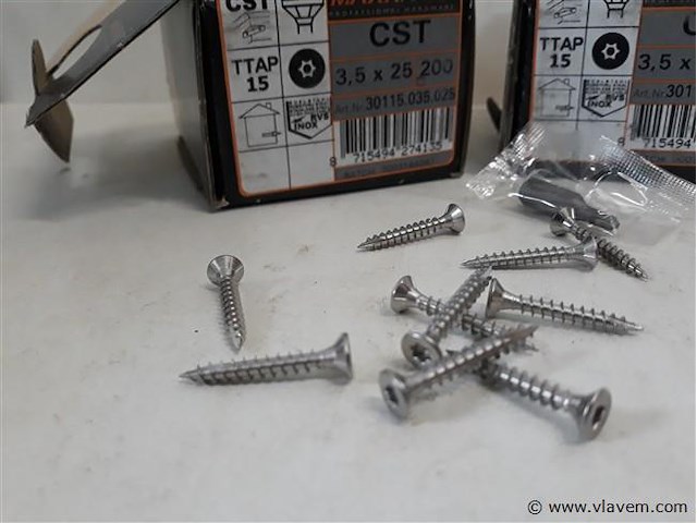 2 x houtschroeven inox 3,5x25mm 200 stuks - afbeelding 2 van  2