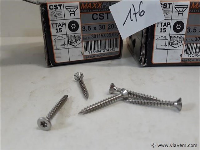 2 x houtschroeven inox 3,5x30mm 200 stuks - afbeelding 2 van  2