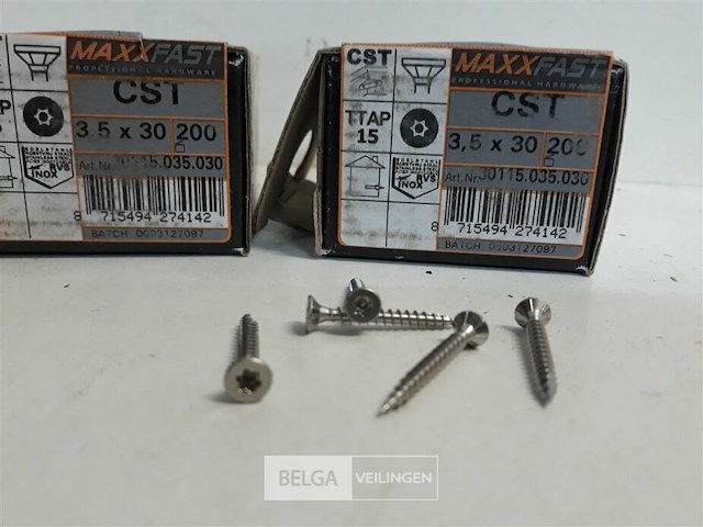 2 x houtschroeven inox 3,5x30mm 200 stuks - afbeelding 3 van  3