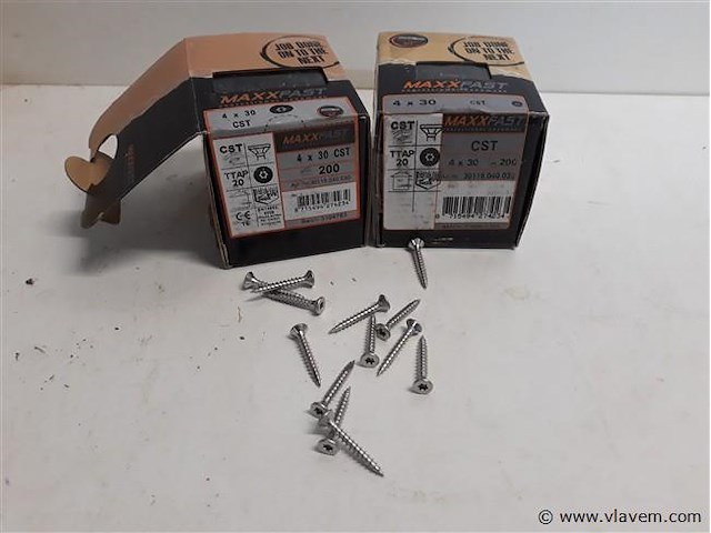 2 x houtschroeven inox 4x30mm 200 stuks - afbeelding 1 van  2
