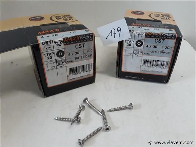 2 x houtschroeven inox 4x30mm 200 stuks - afbeelding 1 van  2