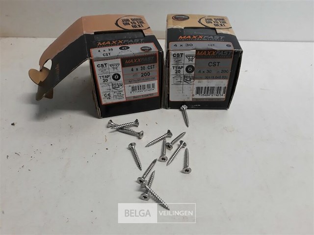 2 x houtschroeven inox 4x30mm 200 stuks - afbeelding 1 van  3