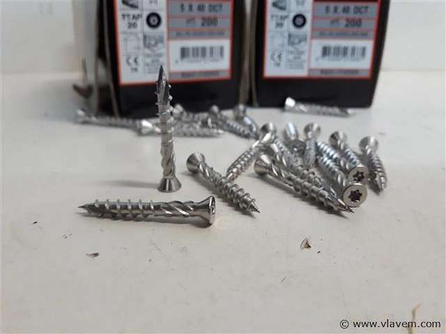 2 x houtschroeven terrasschroeven inox 5x40mm 200 stuks - afbeelding 2 van  2