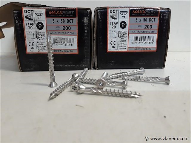 2 x houtschroeven terrasschroeven inox 5x50mm 200 stuks - afbeelding 2 van  2