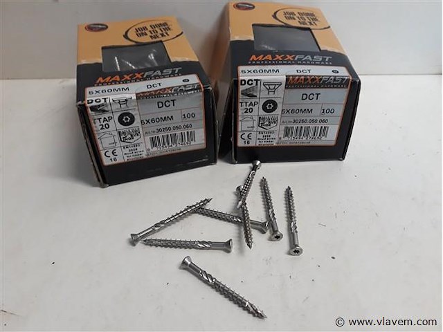 2 x houtschroeven terrasschroeven inox 5x60mm 100 stuks - afbeelding 1 van  2