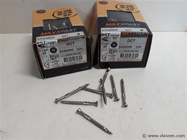 2 x houtschroeven terrasschroeven inox 5x60mm 100 stuks - afbeelding 1 van  2