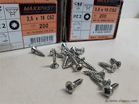 2 x houtschroeven wit verzinkt 3,5x16mm 200 stuks - afbeelding 2 van  2