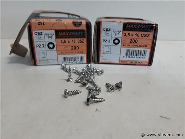 2 x houtschroeven wit verzinkt 3,5x16mm 200 stuks - afbeelding 1 van  2