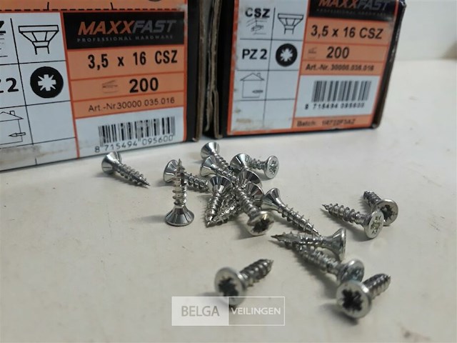 2 x houtschroeven wit verzinkt 3,5x16mm 200 stuks - afbeelding 3 van  3