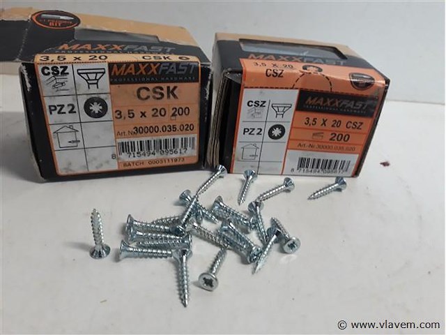 2 x houtschroeven wit verzinkt 3,5x20mm 200 stuks - afbeelding 1 van  2