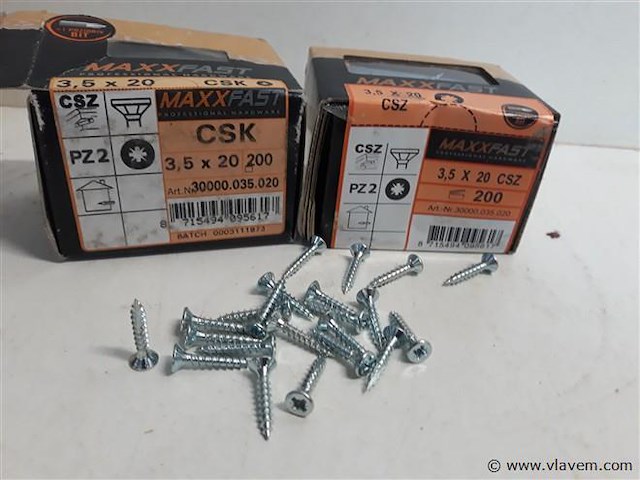 2 x houtschroeven wit verzinkt 3,5x20mm 200 stuks - afbeelding 1 van  2