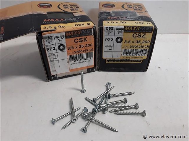 2 x houtschroeven wit verzinkt 3,5x35mm 200 stuks - afbeelding 1 van  2