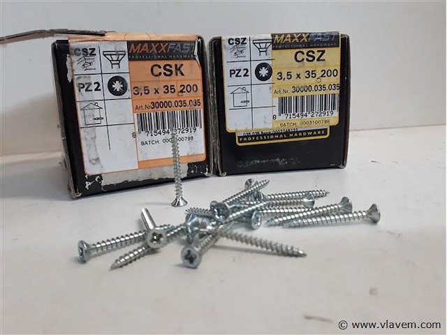 2 x houtschroeven wit verzinkt 3,5x35mm 200 stuks - afbeelding 2 van  2