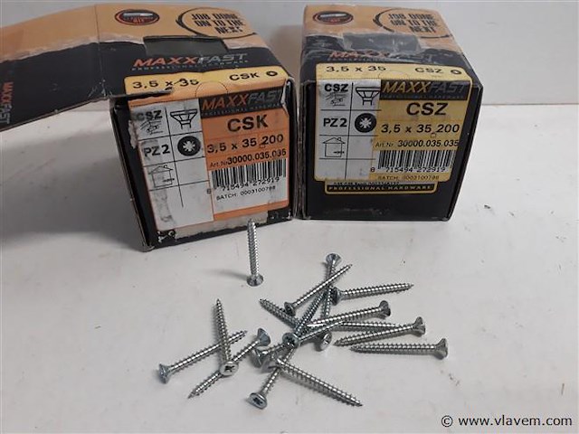 2 x houtschroeven wit verzinkt 3,5x35mm 200 stuks - afbeelding 1 van  2