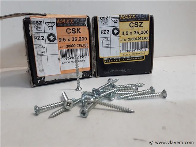 2 x houtschroeven wit verzinkt 3,5x35mm 200 stuks - afbeelding 2 van  2