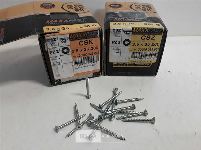 2 x houtschroeven wit verzinkt 3,5x35mm 200 stuks - afbeelding 1 van  3